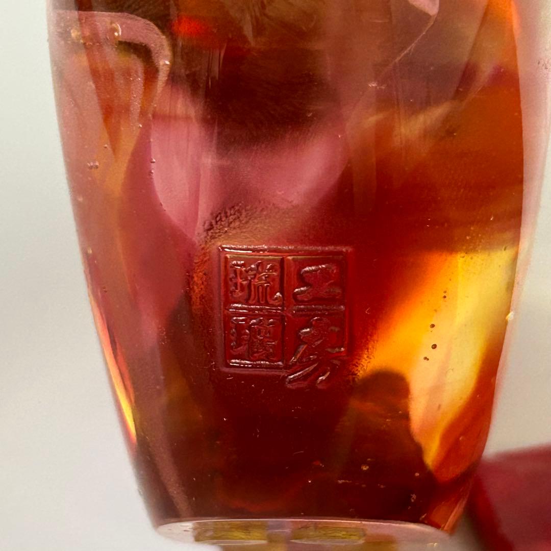 琉璃工房 LIULI カササギ ハート型 ガラス工芸 置物 オブジェ 恋愛運