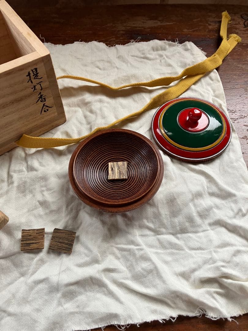 茶道具 提灯香合 塗師 中村宗哲 木製漆器 旧家蔵出し 時代物 木箱 共箱付き