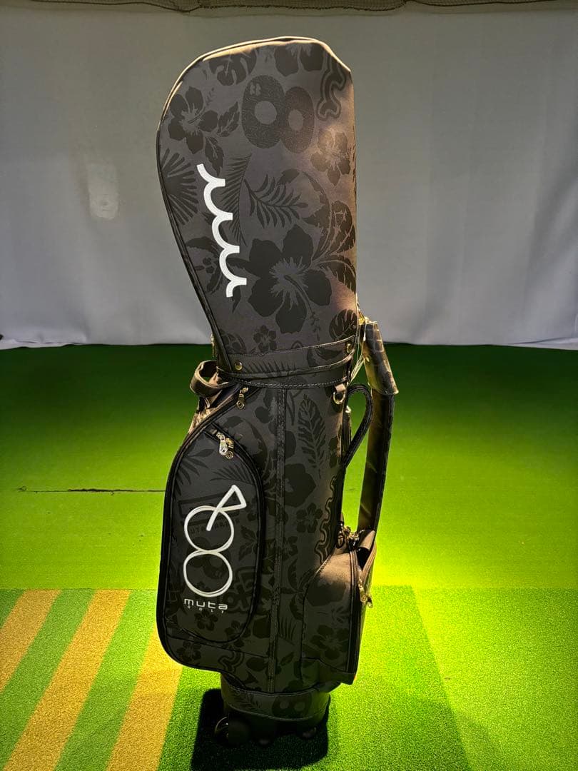 新品ムータマリンゴルフmuta 花柄 ブラック キャディバッグ