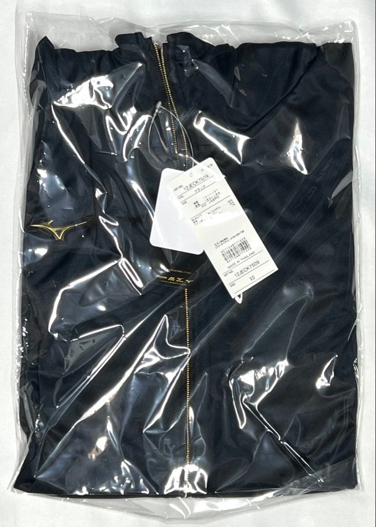 【ミズノプロ】フルZIPフーディ(薄手) ブラック XO 12JECK75