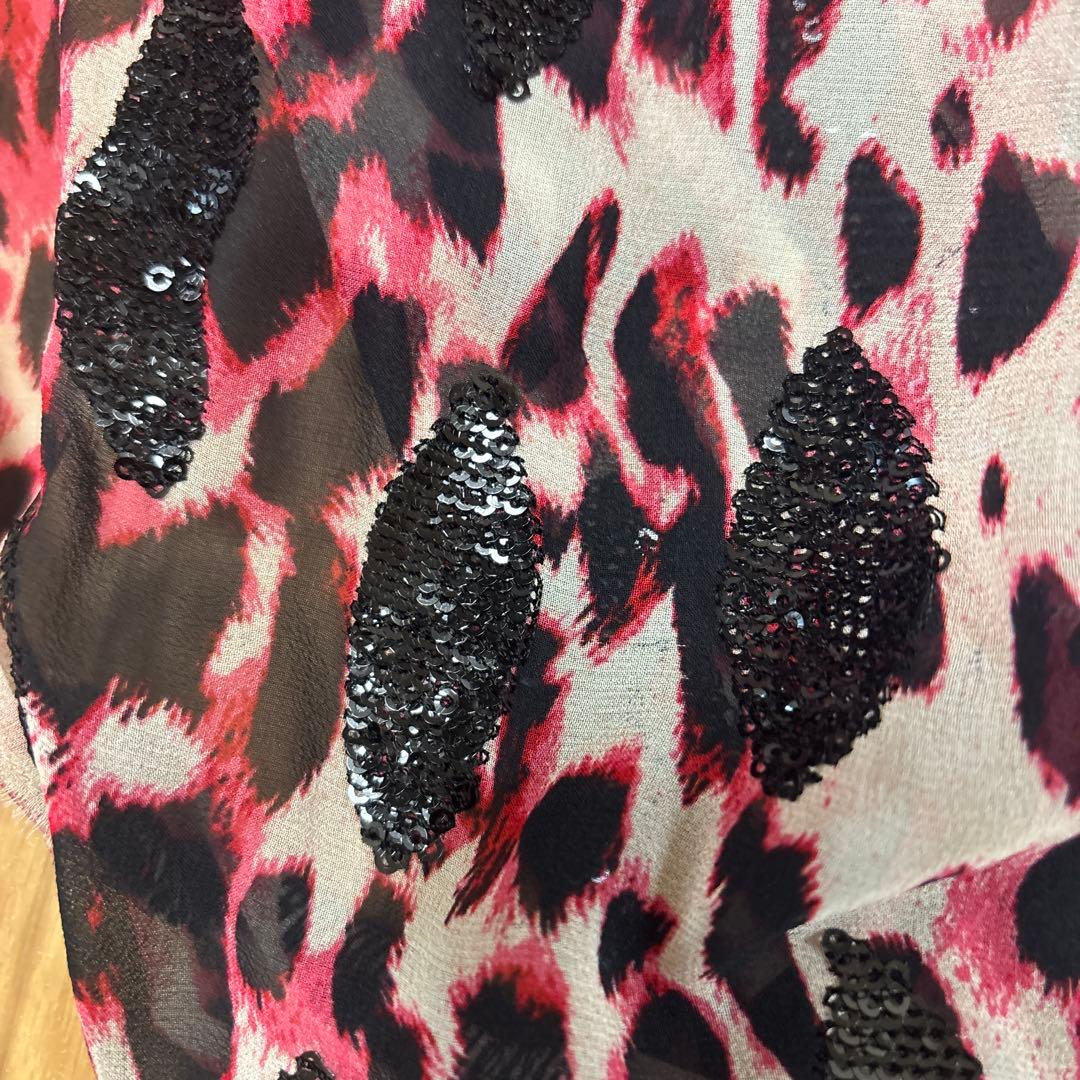 社交ダンスラテンヒョウ柄 黒とピンクドレス