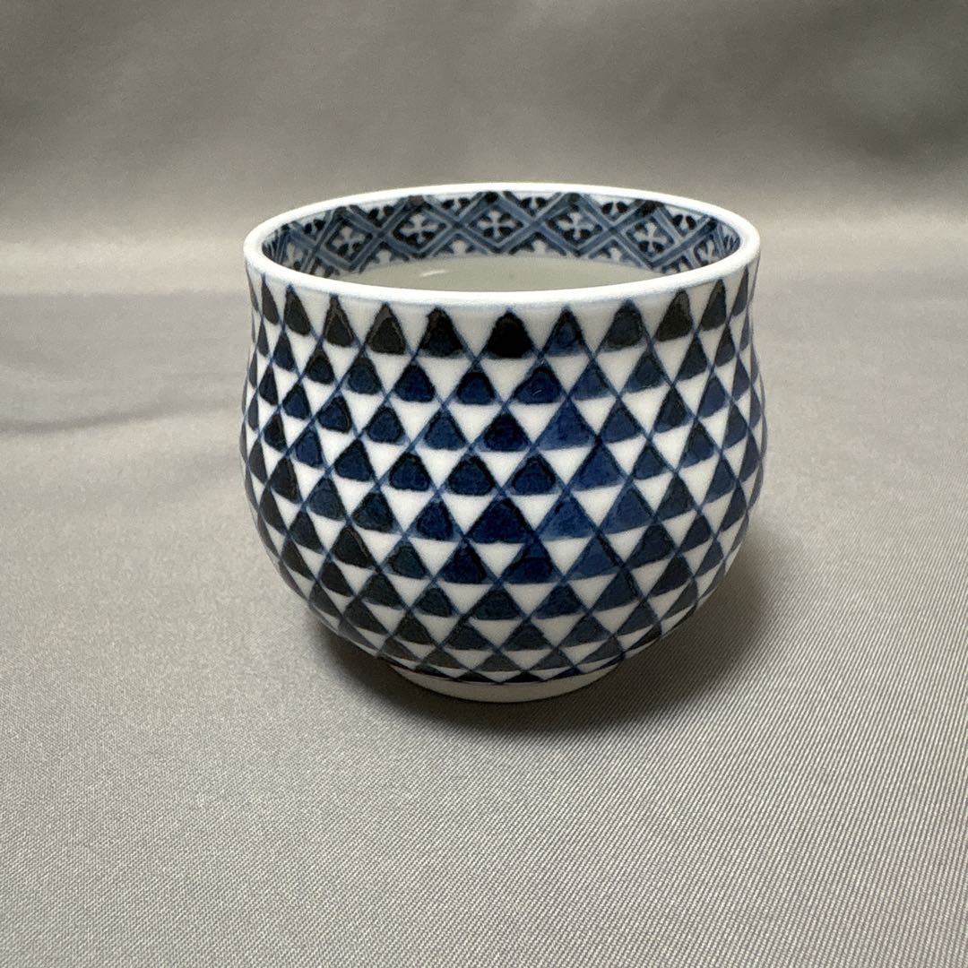 染付　十瑠窯　ぐい呑　湯呑　３点