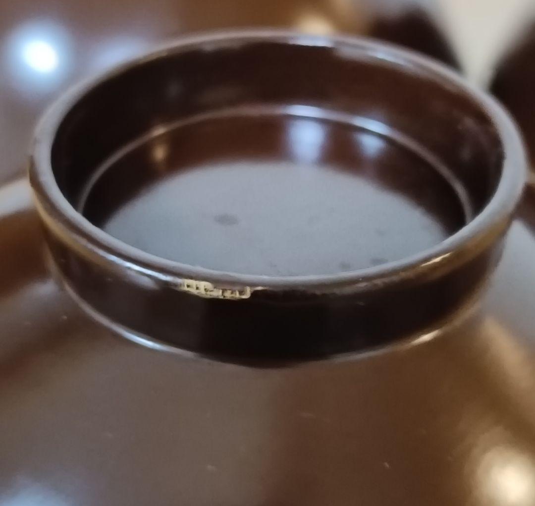 金彩銀杏に胡桃漆椀　5客揃い　汁椀