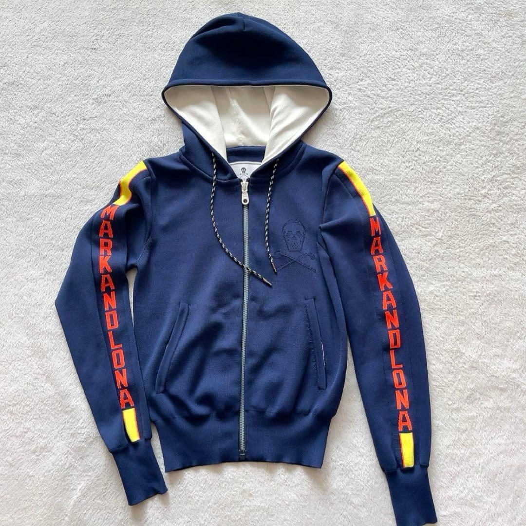 極美品 　マークアンドロナ 　ニット　セットアップ　パーカー　スカート ネイビー