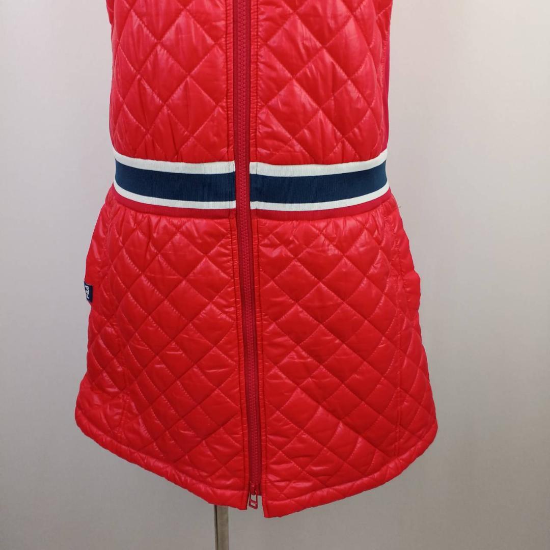 FILA GOLF　キルティングワンピース　M　レッド中綿　ロゴワッペン