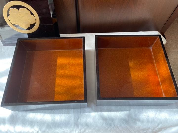 輪島塗 二段重 内梨地