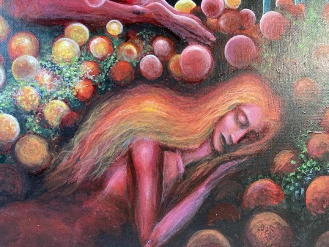 【真作保証】幻想的シュルレアリスム 油彩画「異世界の夢」F10相当 豪華一点物