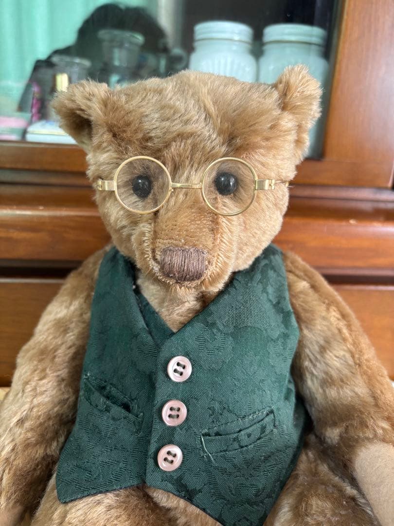 アーリー・アメリカン・テディベア 眼鏡付き