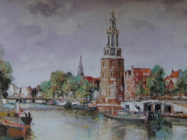 マルセル・クラモアザン、「アムステルダムの塔」、希少な額装用画集より