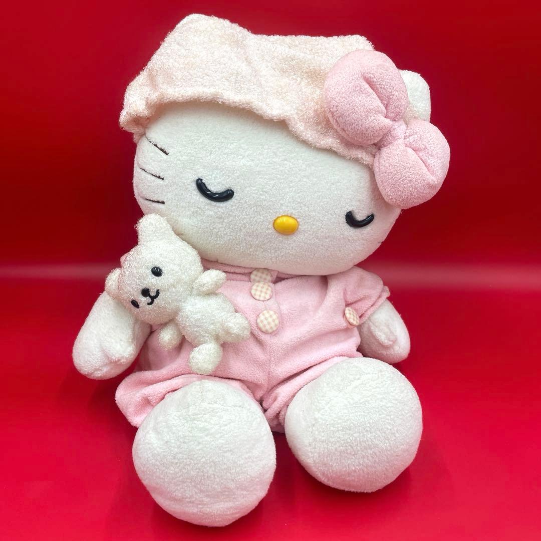 希少　激レア　2002製　ハローキティ　おやすみドール　くま　ぬいぐるみ　レトロ
