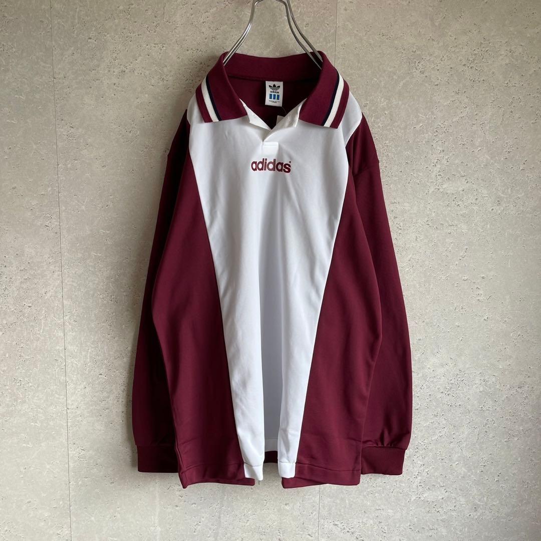 90s adidasデサント デッドストック 長袖サッカーシャツ ビッグサイズ