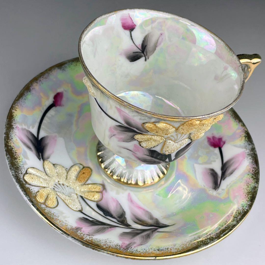 【希少】オールドニッポン コラレン カップ＆ソーサー ラスター ぺディスタル