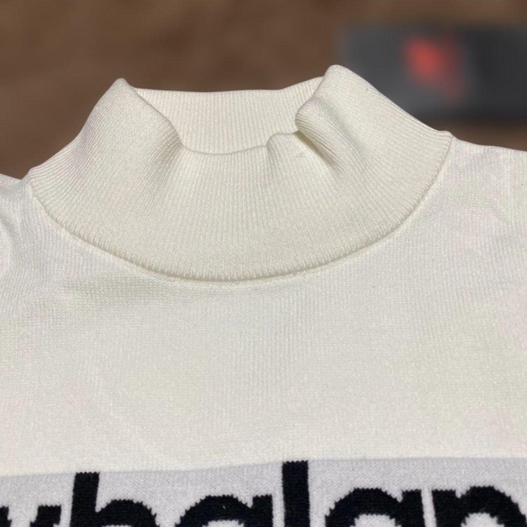 new balance ゴルフホワイト タートルネックセーター