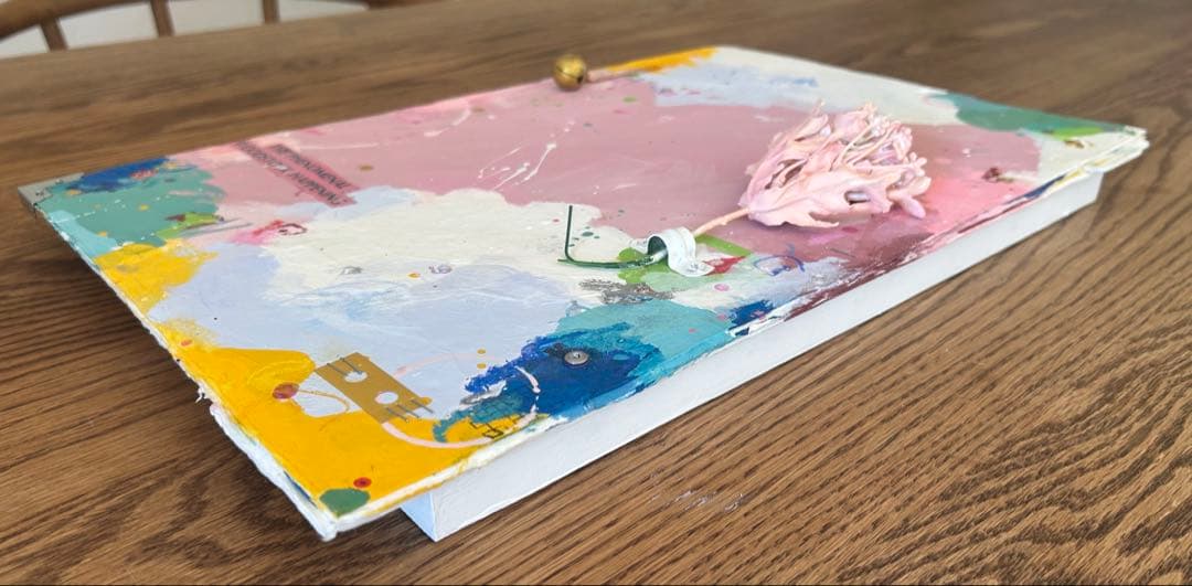 コラージュアート作品　ミクストミディア　和紙　ペイント　アメリカ