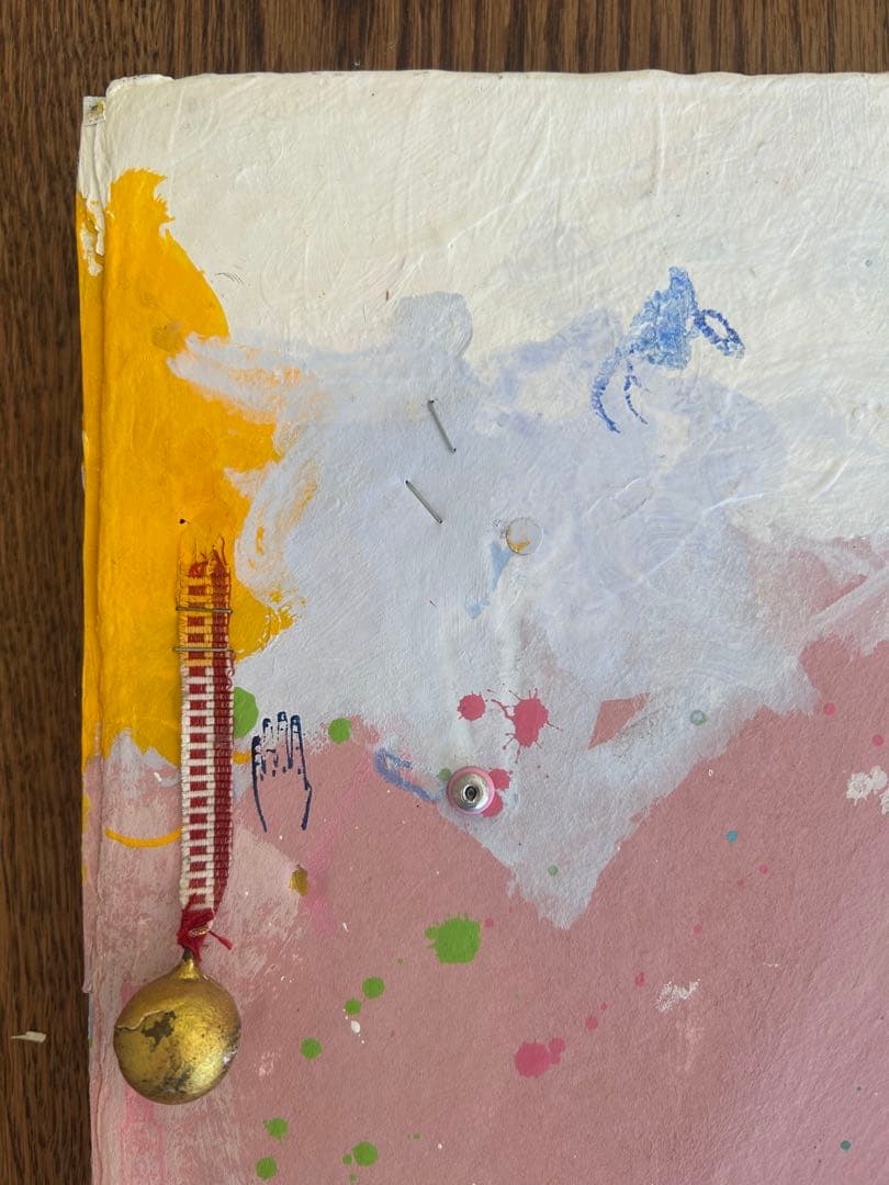 コラージュアート作品　ミクストミディア　和紙　ペイント　アメリカ