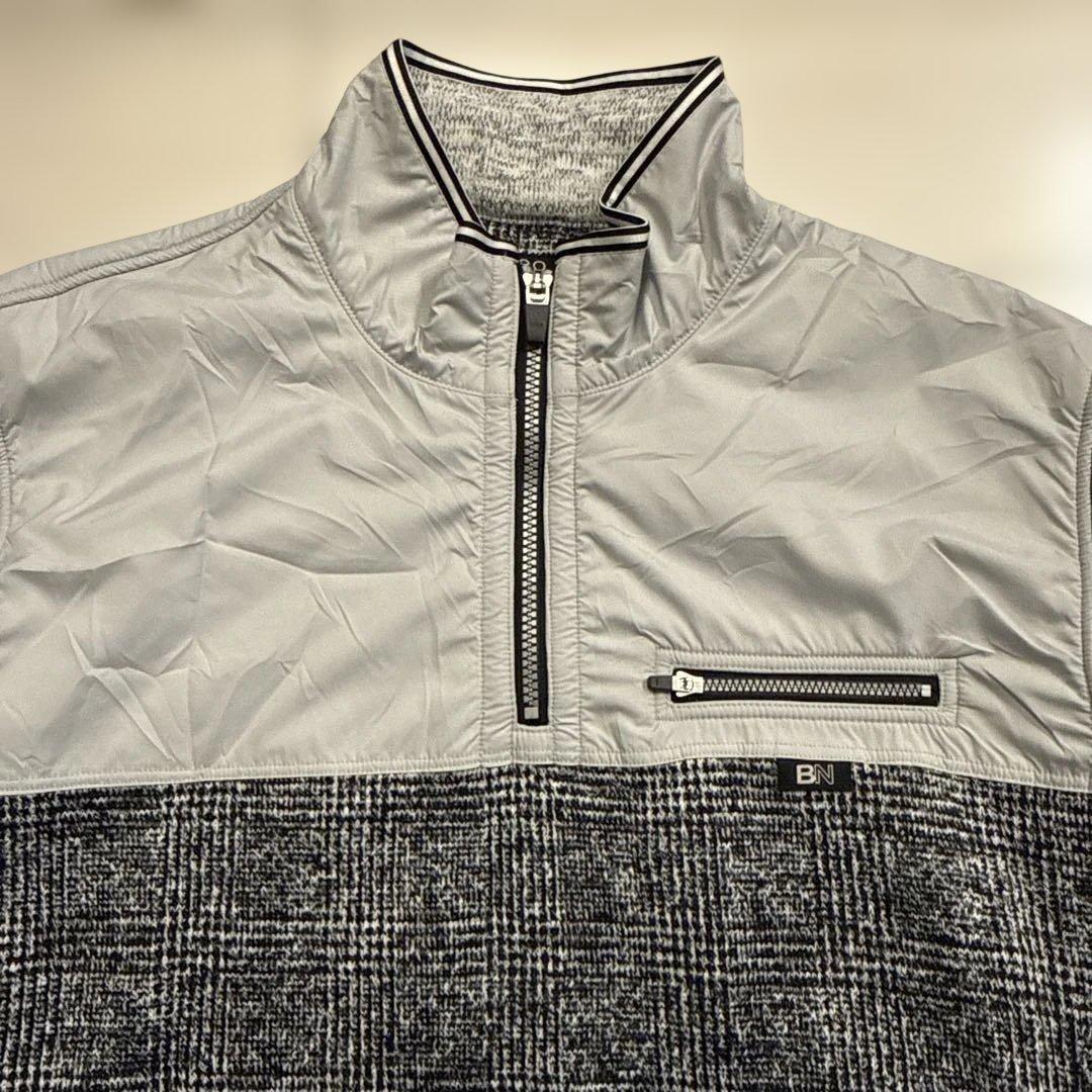 ラウラフェリーチェ　ビアネロ　メンズ　ハーフジップ　裏起毛　ニットブルゾン　LL