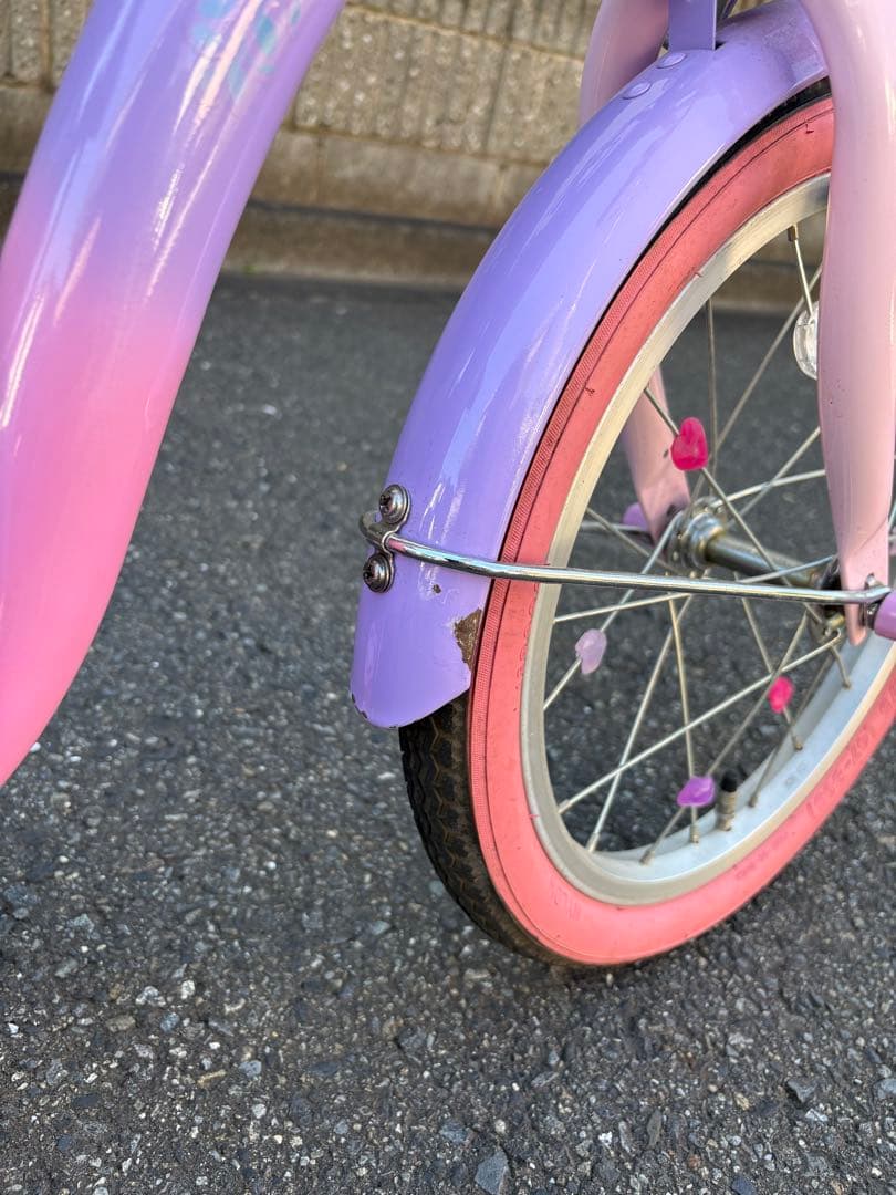 みぃ【室内保管】ソフィア　幼児用　自転車 補助輪付き　18センチ　中古品