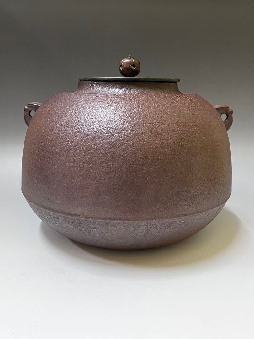 E494 人間国宝　釜師　高橋敬典作　田口釜　茶釜　鉄釜　茶道具　茶器　共箱付