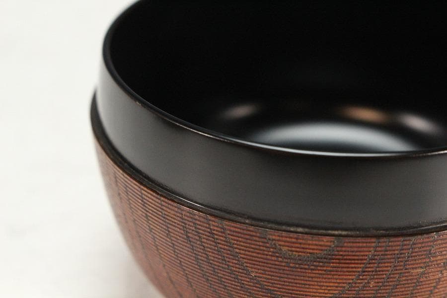 茶道具 塗師 辻 石斎作 糸目平棗 蓋内 雪蒔絵 共箱 美品(K-A642)