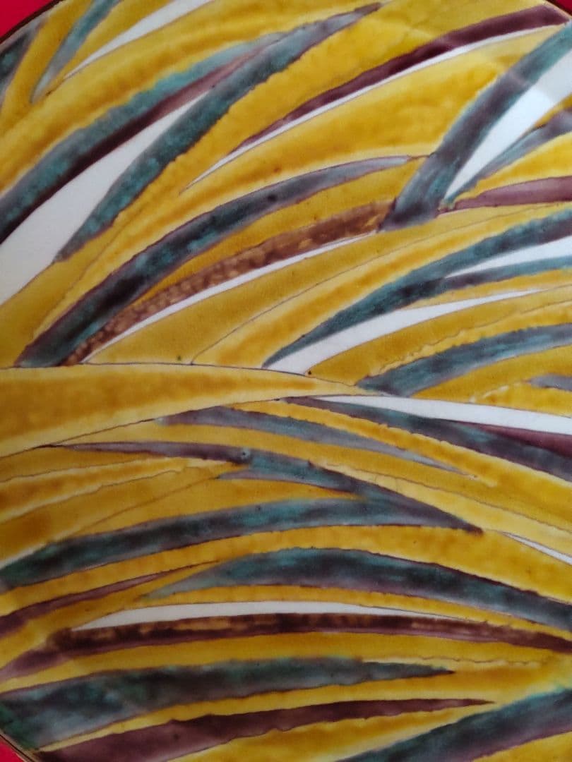 九谷焼五十吉作/飾り大皿/共箱/共布