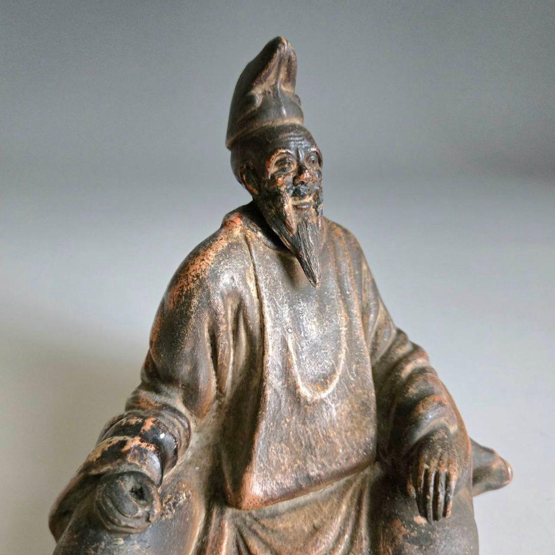 M-1245　備前焼 柿本人麻呂像　在銘