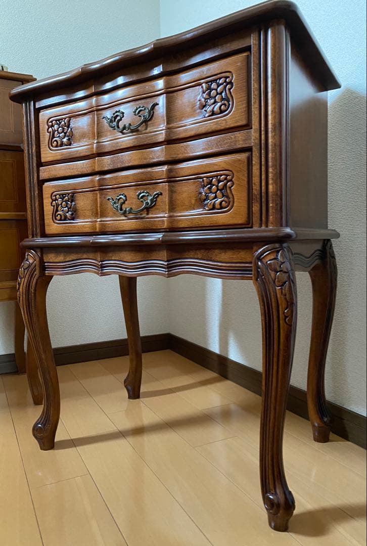 猫脚　美品　ブラウン木製キャビネット