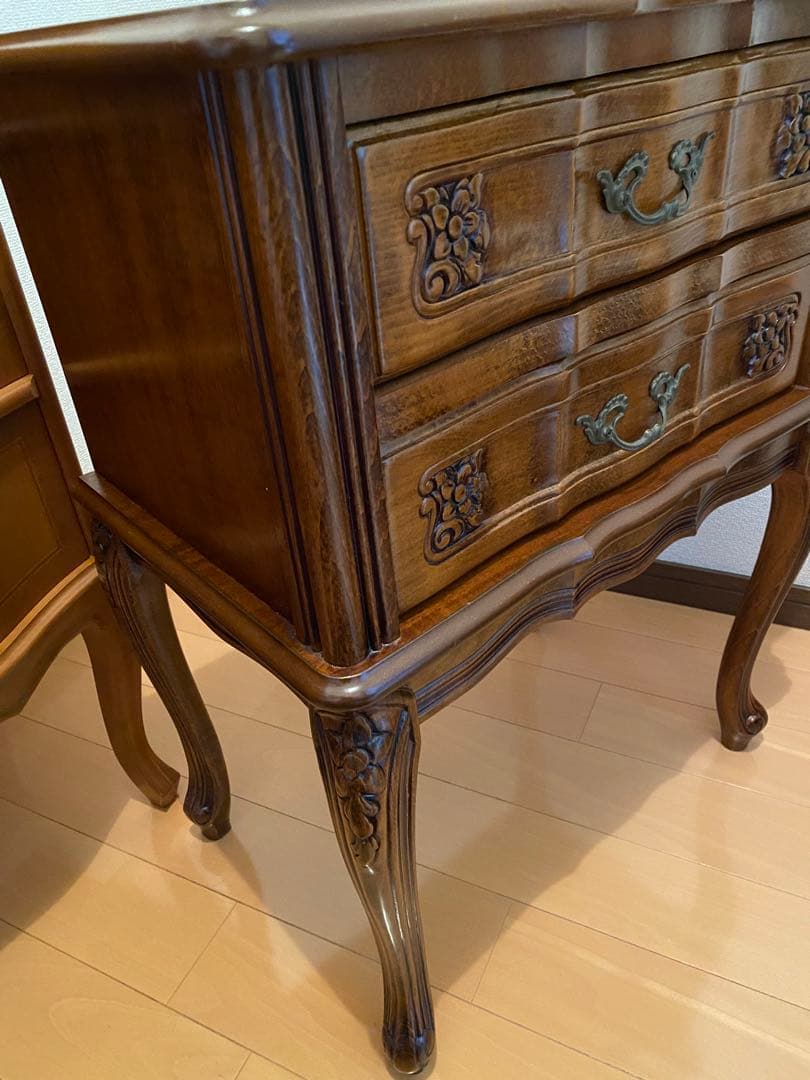 猫脚　美品　ブラウン木製キャビネット