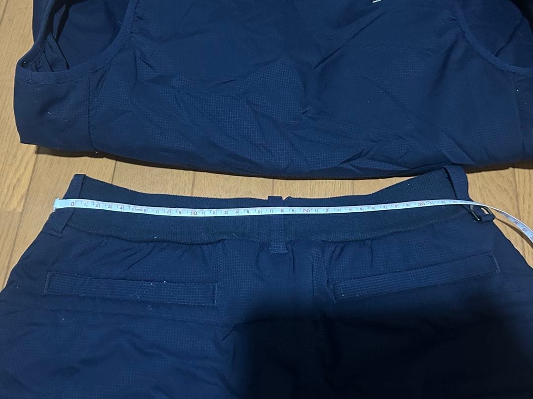 and per se フード付きネイビー ベスト スカートセット