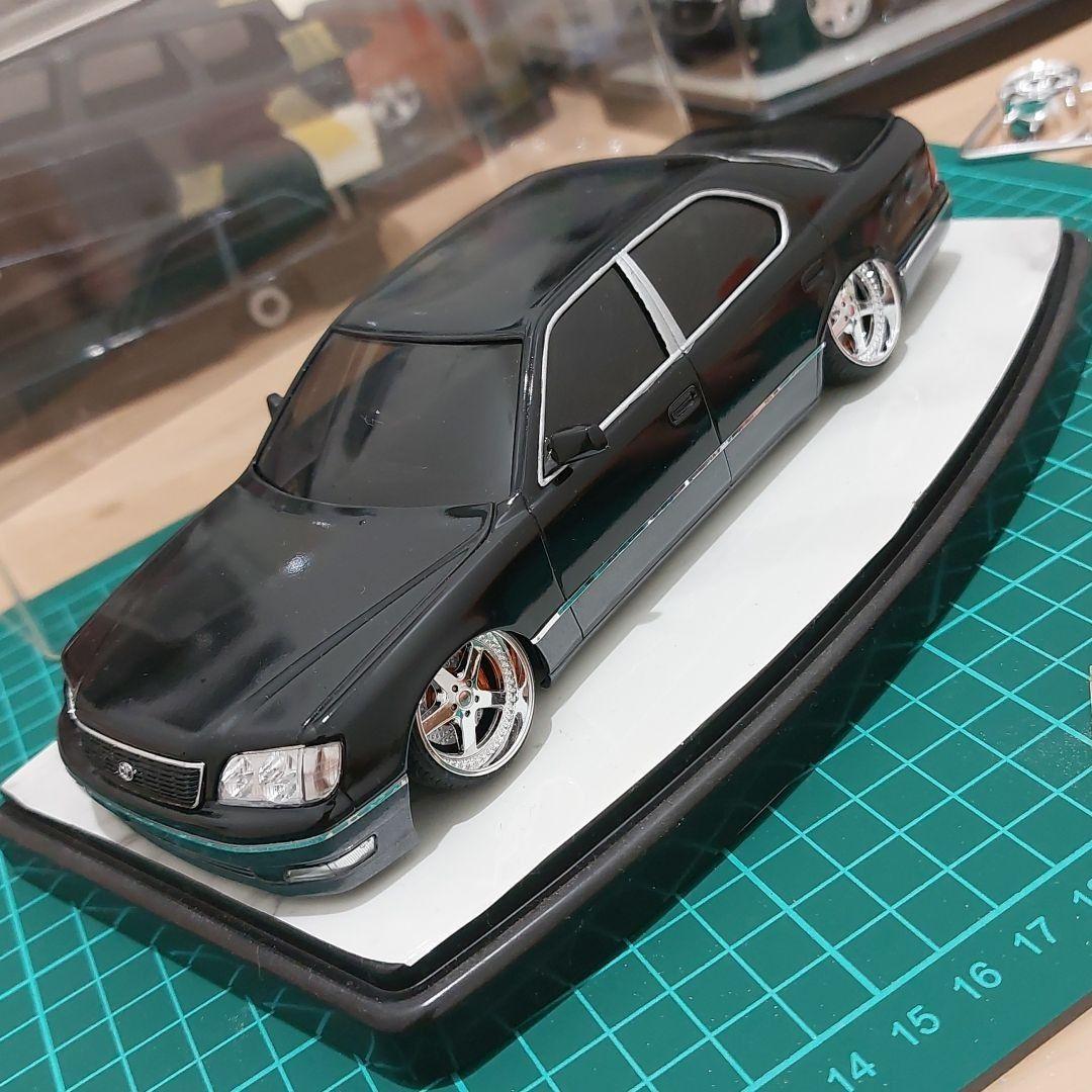 プラモ　アオシマ　セルシオ　タイヤ　ホイール　シャコタン