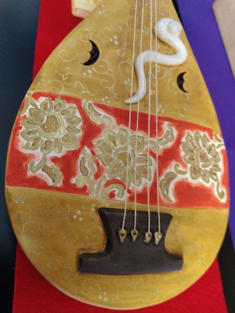 値下げ！　万葉琵琶　小副川祐二　伝統工芸士の作品　希少　美品　博多人形師