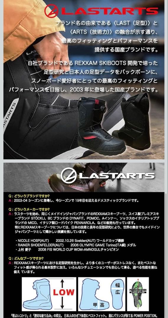 LASTARTS BOAフィットスノーボードブーツ