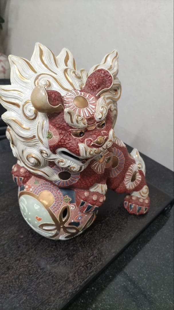 九谷焼　玉乗り獅子　狛犬　シーサー　工芸品