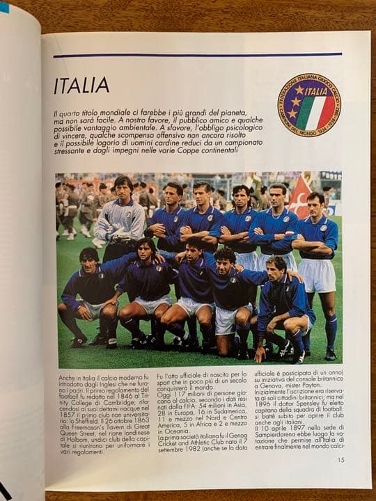 入手不可能！イタリア語　ITALIA'90 公式プログラム