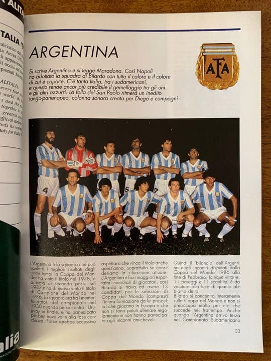 入手不可能！イタリア語　ITALIA'90 公式プログラム