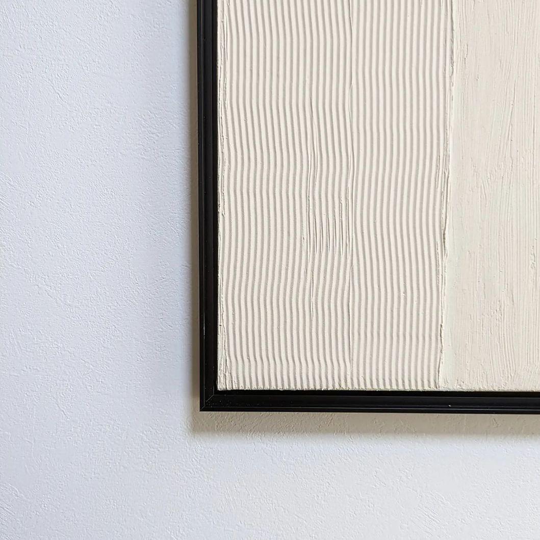モダンアート クリーム色 テクスチャーアート インテリア フレーム別売