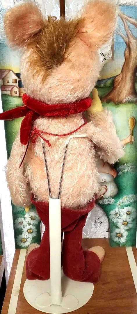 2001年制作?大塚勝俊作家ハンドメイド1点ものファニーなピンクの足長テディベア