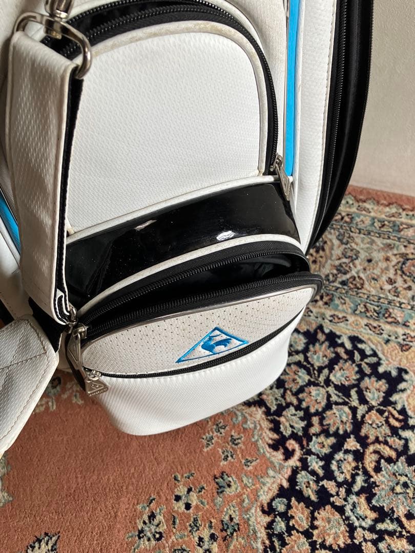 le coq sportif キャディバッグ ホワイト/ブルー