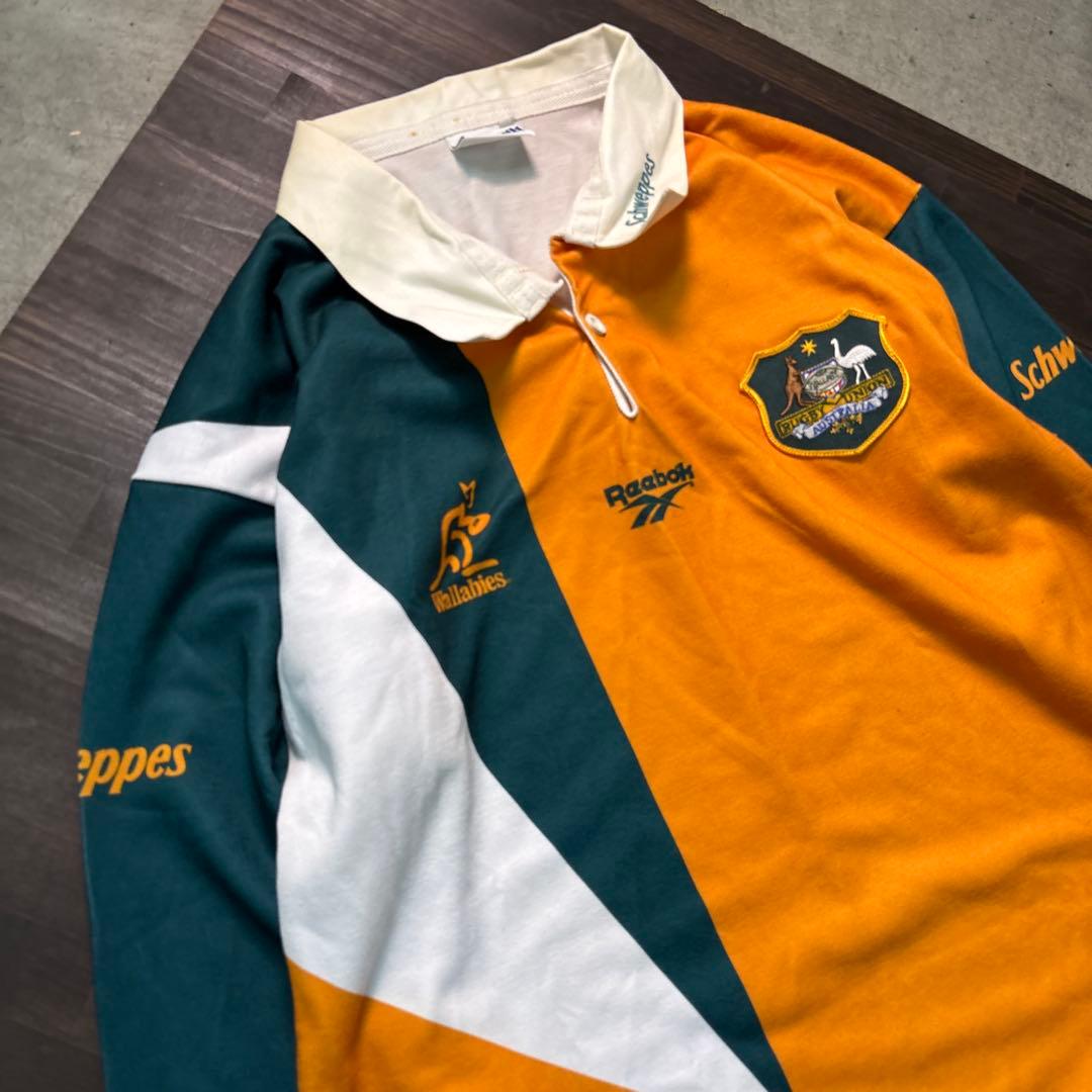 7BS1 Reebok ラガーシャツ　90's オーストラリア代表　M 古着