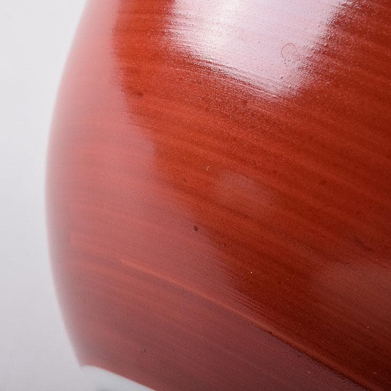 茶道具　京焼　清水焼　谷口良三作　辰砂　内達磨染付　茶碗　共箱　V　R8498