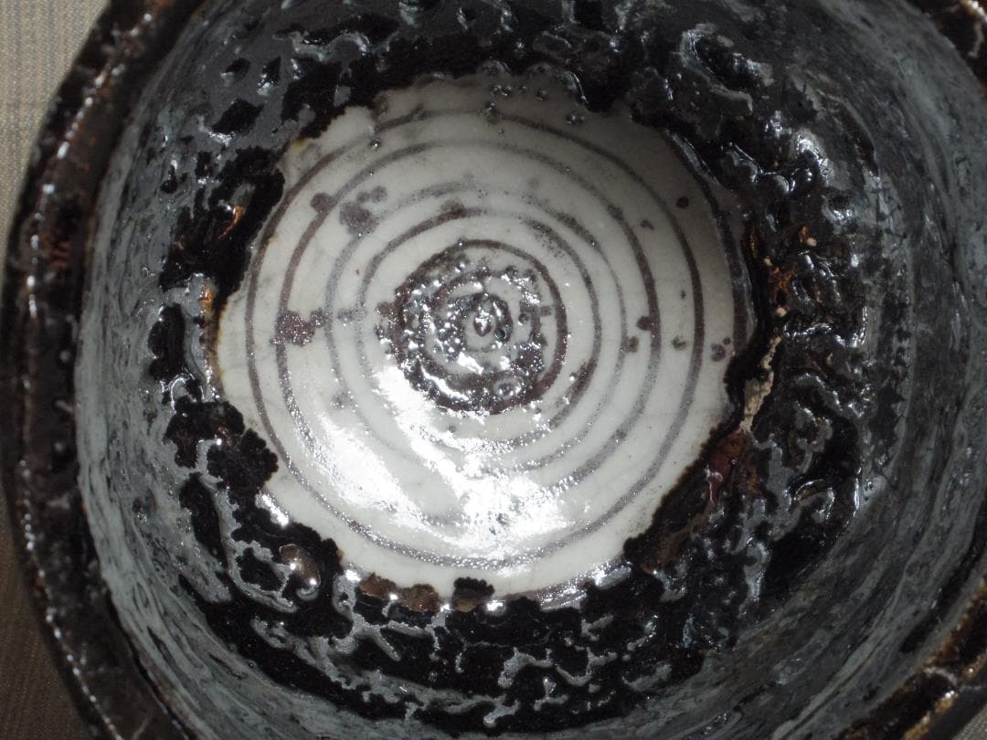 希少作★アロンサイス★引き出し黒茶碗★共箱・共布付