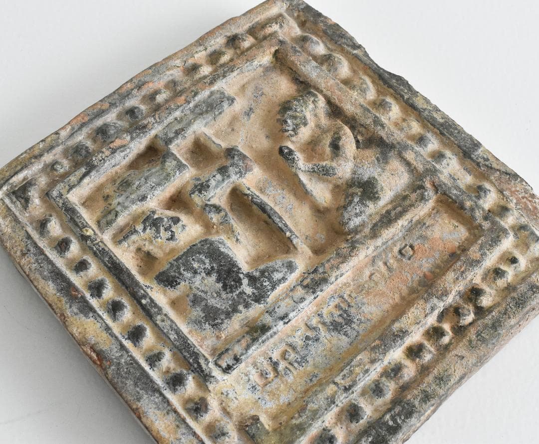 東南アジア ビルマ ミャンマー バガン 緑釉陶板 12〜13世紀頃 発掘出土品