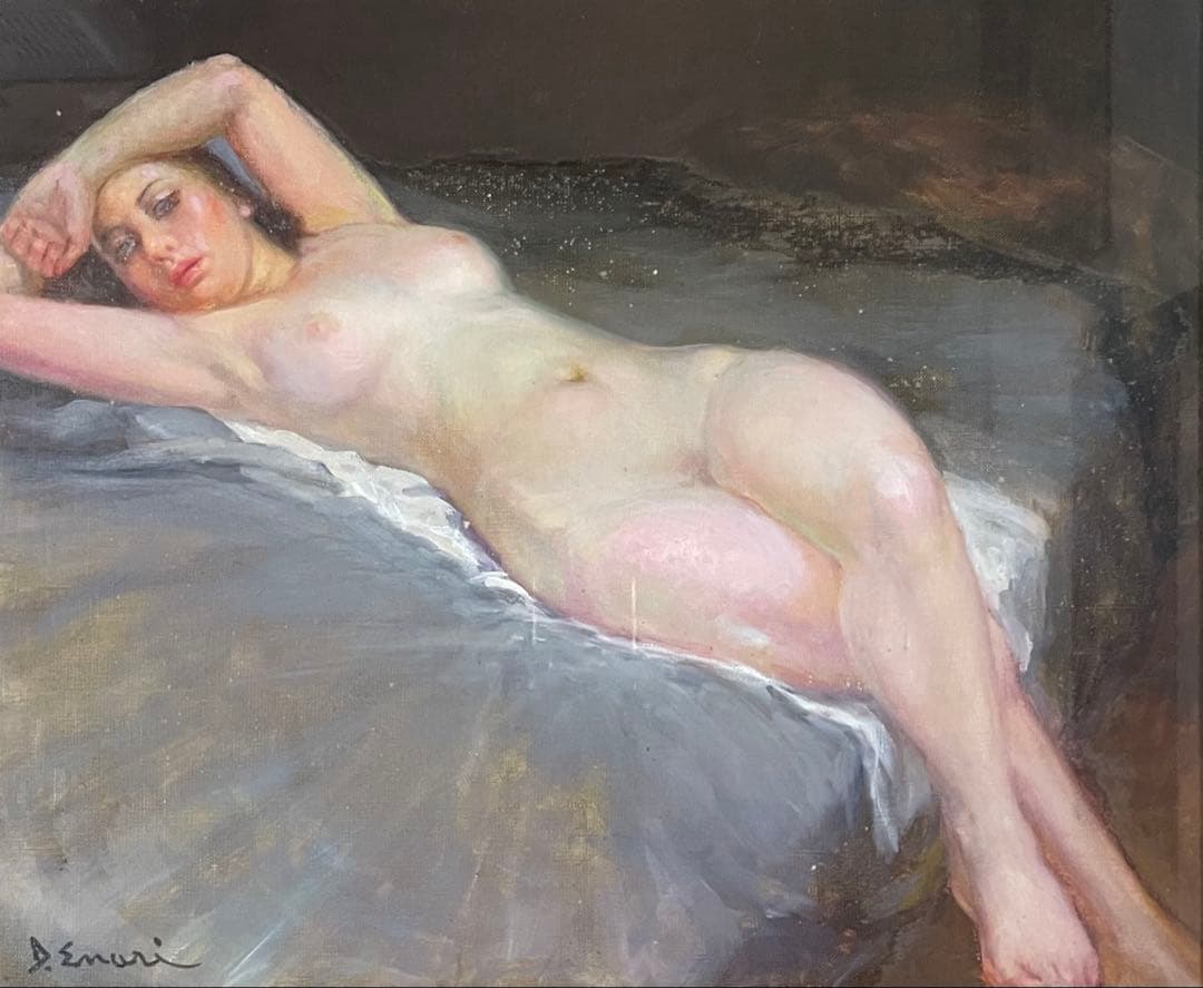 江成一郎　裸婦　油彩　8号　白日会会員　日展会友　師: 伊藤清永　w951