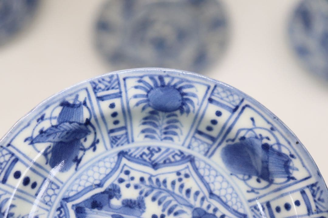 ※南京古染付　芙蓉手小皿10点　共箱　送料込み250708