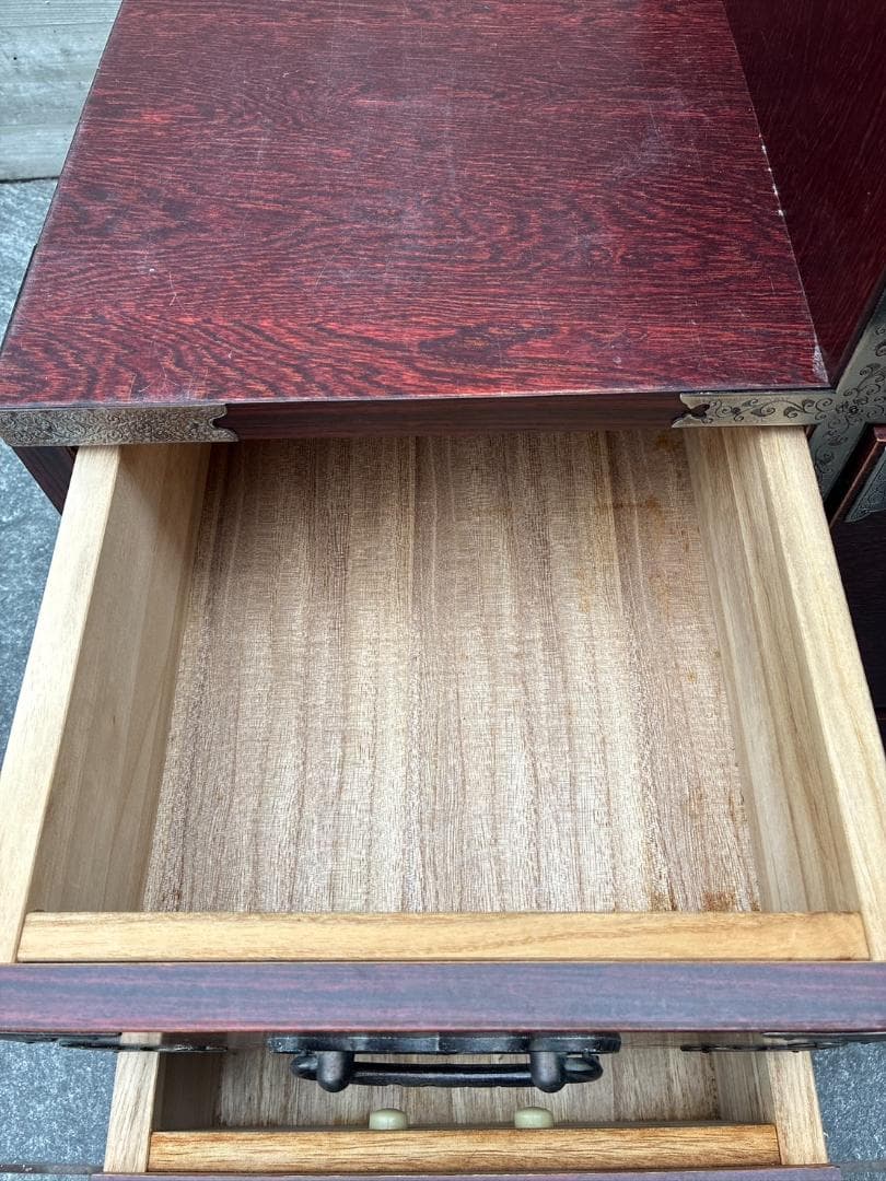 階段箪笥 昭和レトロ 左下り 飾り棚 収納棚 アンティーク家具 小物収納