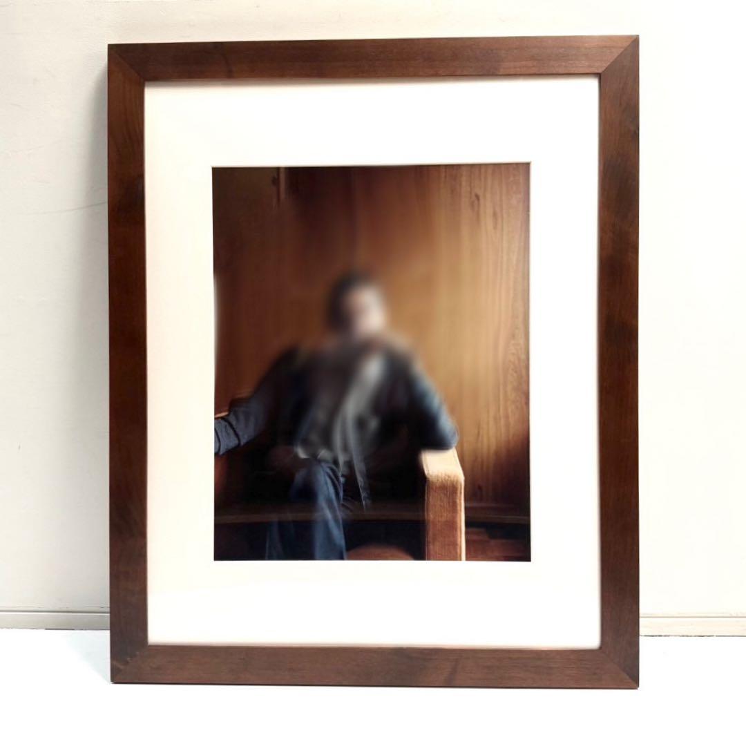 【在庫25】額 額縁 木製 焦茶 ダークブラウン 大きいサイズ アート 写真 d