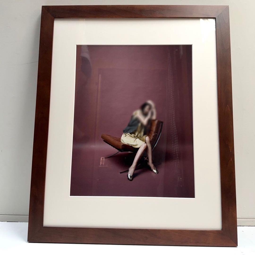 【在庫25】額 額縁 木製 焦茶 ダークブラウン 大きいサイズ アート 写真 d