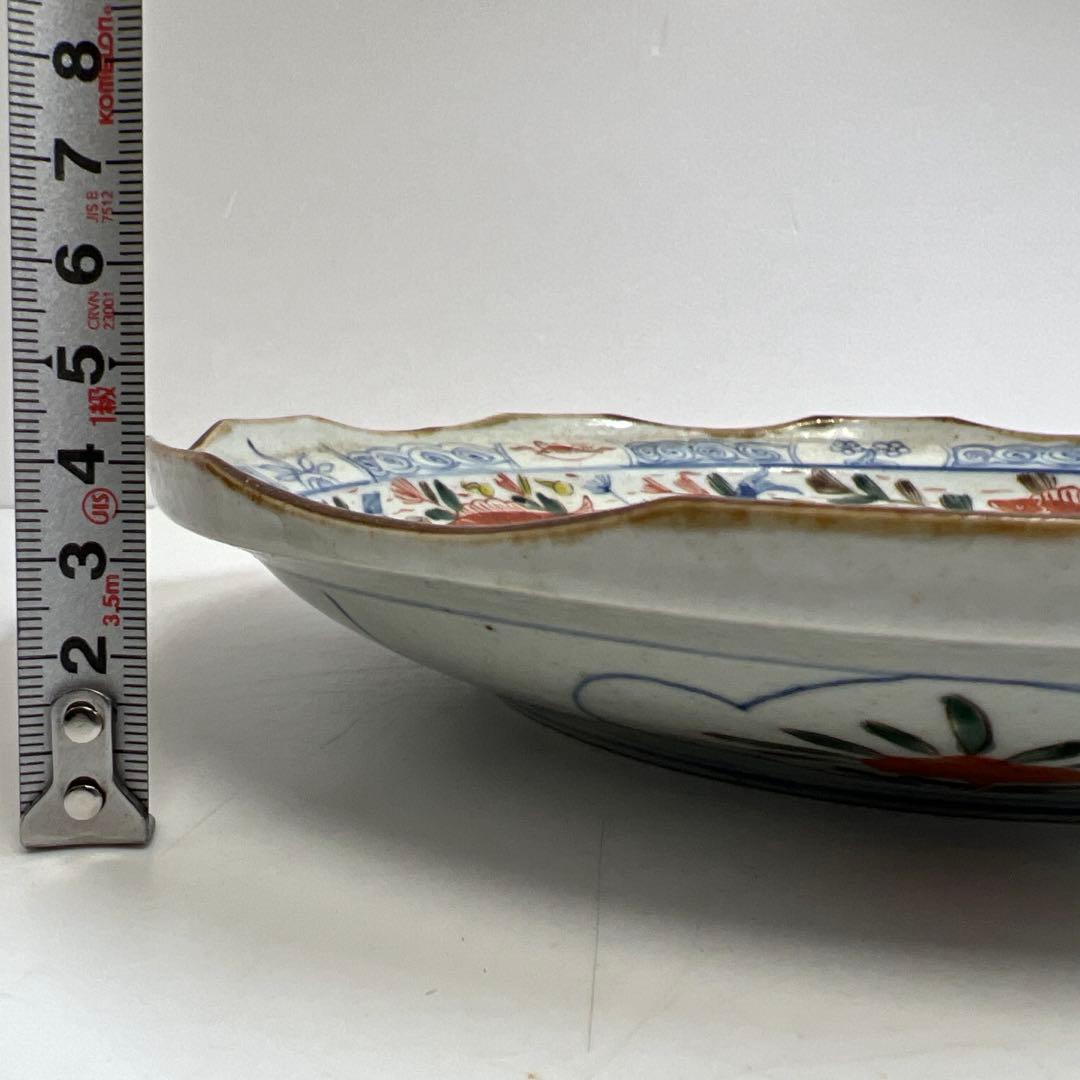 専用　中国古玩　天啓年製　赤絵大皿　幅約25㎝　東Y8-0130☆2F