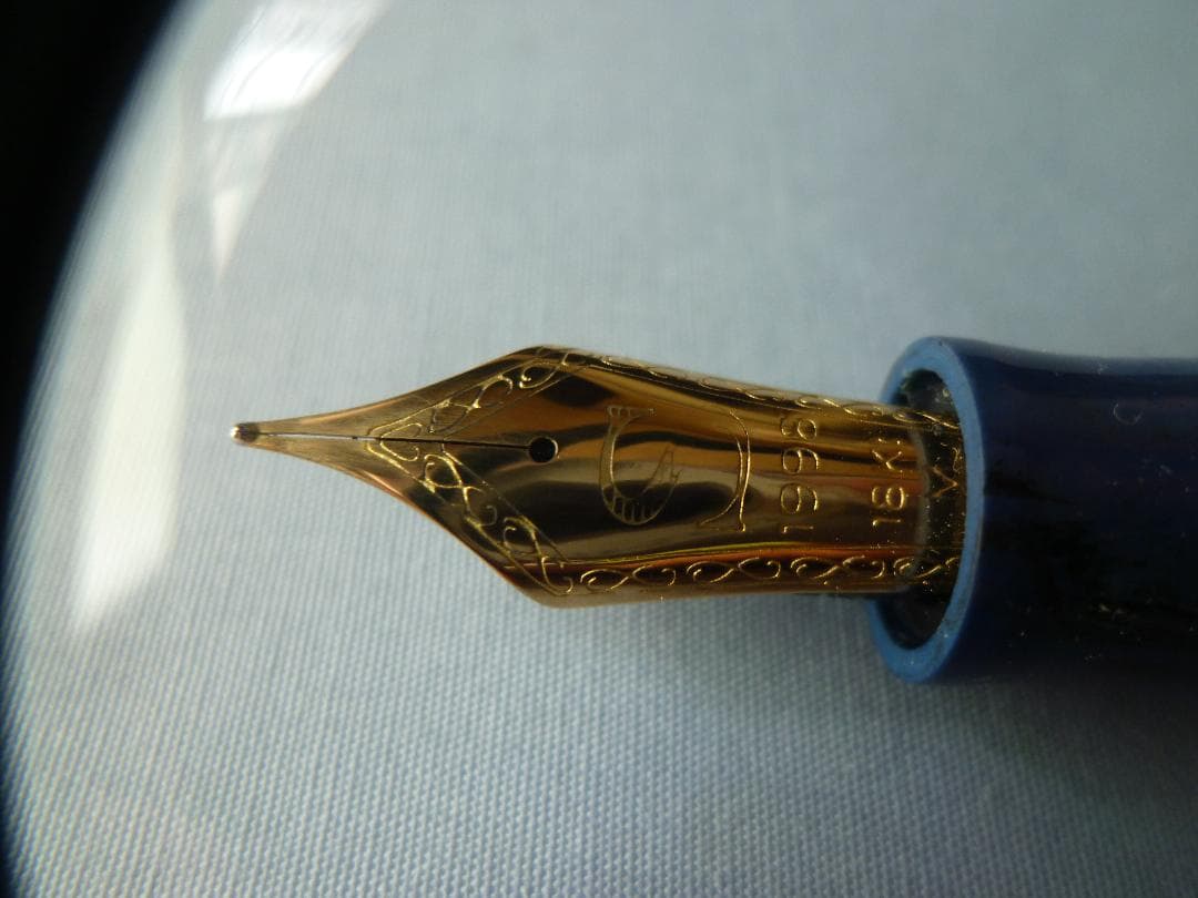 Santini　Nonagon　18K M　独逸製ブルーエボナイト軸