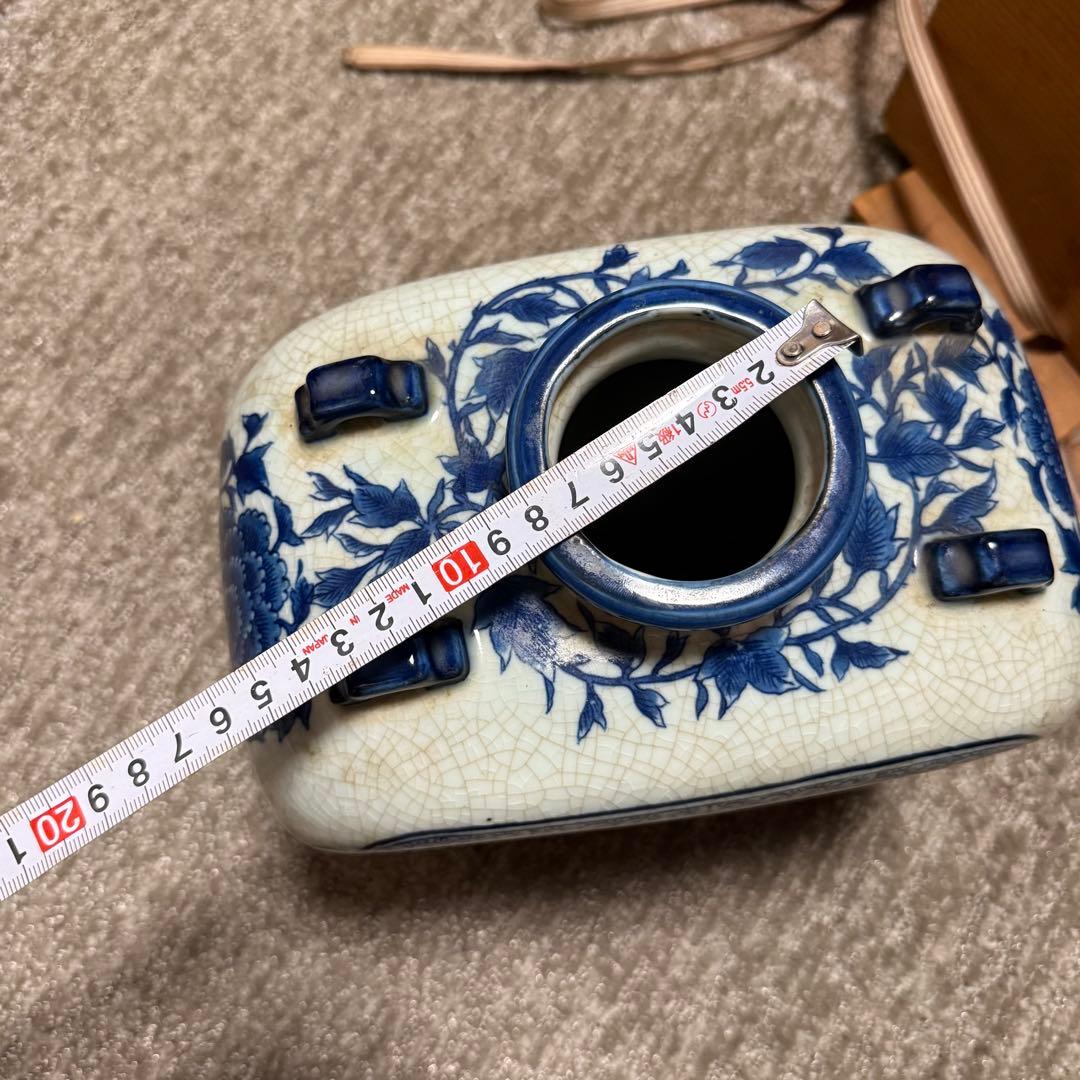 蔵出 道入? 道八? 染付 花器 花瓶 花入 飾り 陶器 工芸品