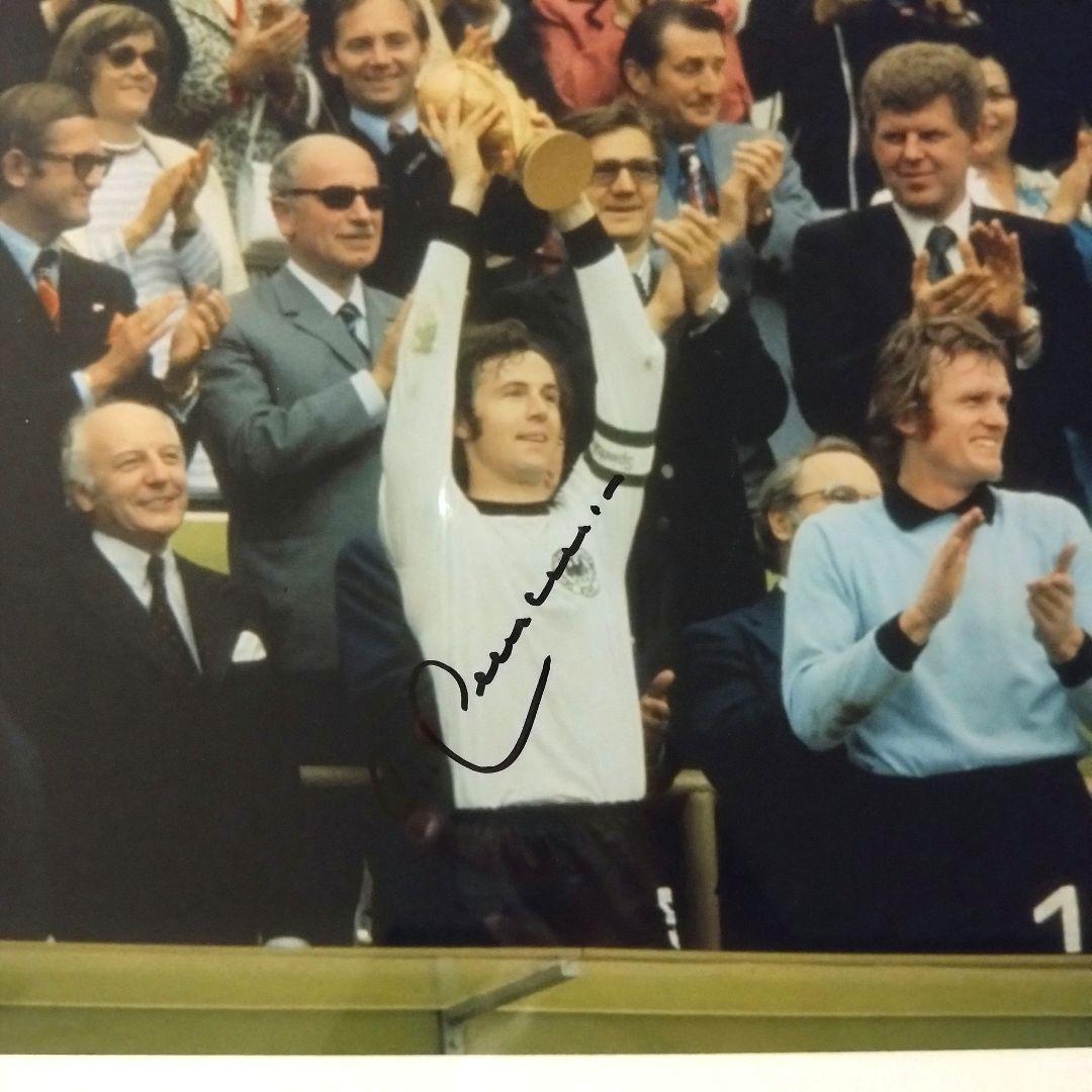 ベッケンバウアー直筆サイン入り西ドイツ代表1974フォト